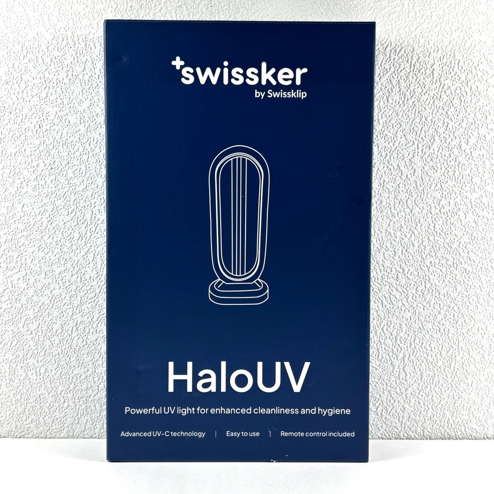 New Swissker HaloUV UV-C Sanitizing Light Lamp Black Germicidal Disinfectant